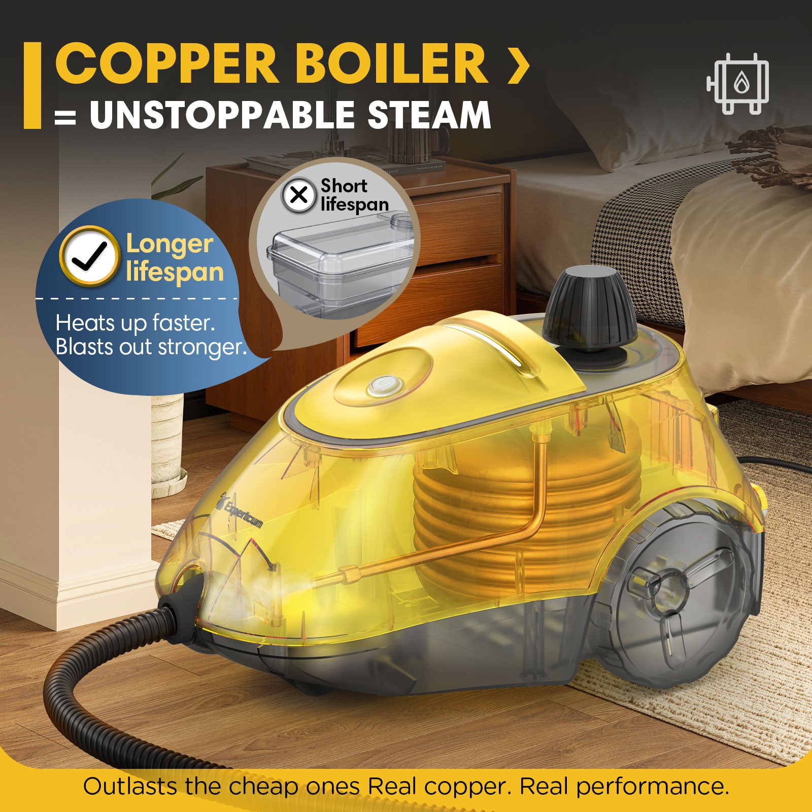 Expertcun Steam Cleaner, 3 in 1 Powerful High-Temperature Steamer Mop with 25 Accessories, Chemical-Free Steam Cleaners with 1.4L Portable Tank for Floors, Tiles, Cars, Child Lock & Easy Operation