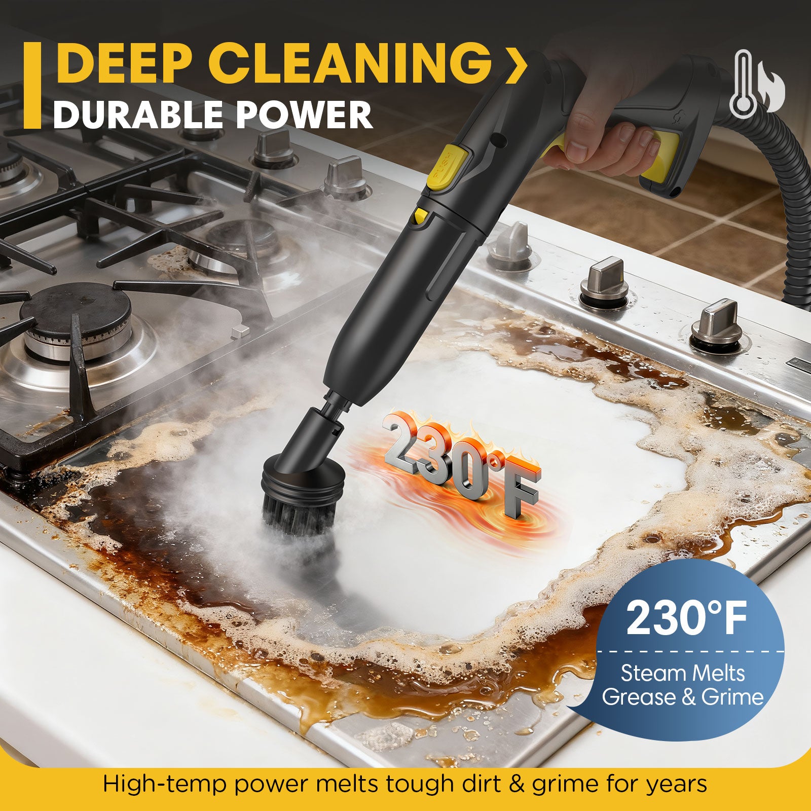 Expertcun Steam Cleaner, 3 in 1 Powerful High-Temperature Steamer Mop with 25 Accessories, Chemical-Free Steam Cleaners with 1.4L Portable Tank for Floors, Tiles, Cars, Child Lock & Easy Operation
